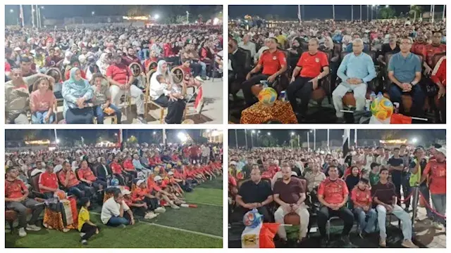 بالعلم والتيشيرت.. محافظ المني...