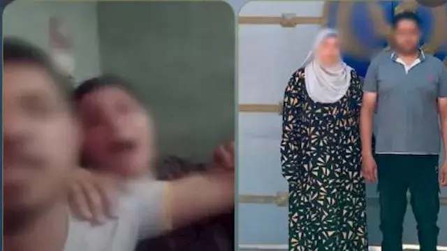 القبض على عامل وزوجته تهجما عل...