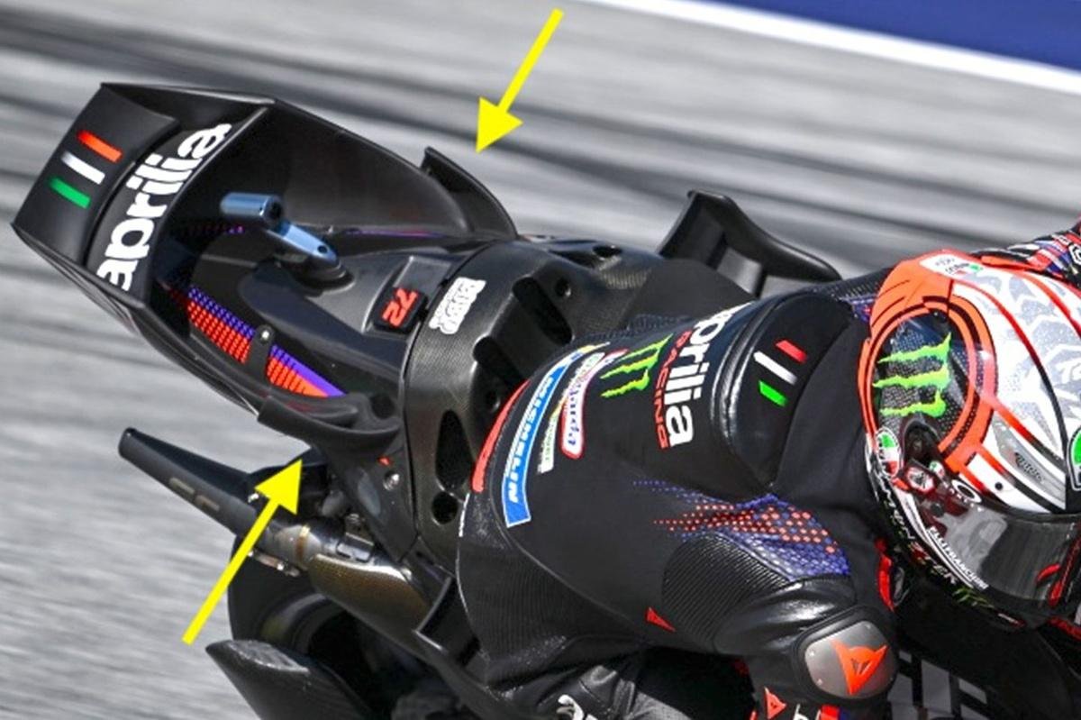 This is the new tail section that Marco Bezzecchi debuted on the Aprilia