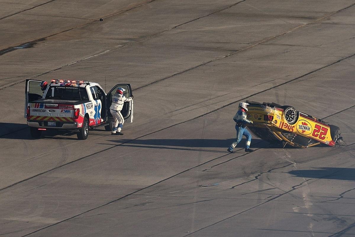 Joey Logano upside down in terrifying Talladega NASCAR Cup crash: "Just happy to be alive"