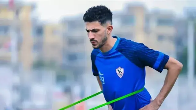 أحمد فتوح لاعب الزمالك يحتفل ب...