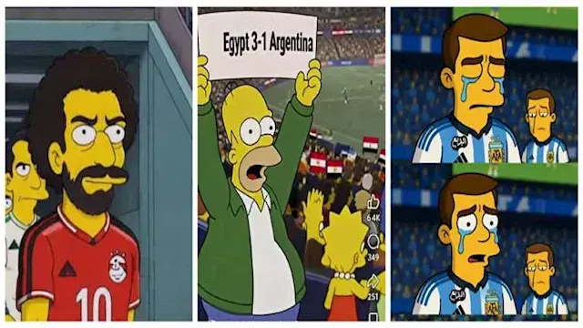 حقيقة توقع مسلسل The Simpsons نتيجة مباراة مصر والأرجنتين بكأس العالم