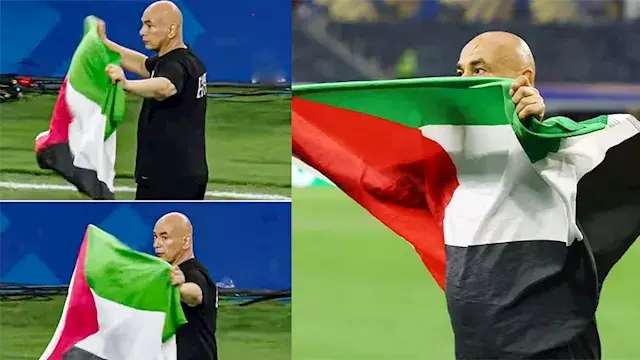 احتفاء حسام حسن بفلسطين وغزة ب...