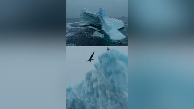 من ارتفاع 15 مترا.. غطّاسة منحدرات كندية تصبح أول سيدة معروفة تقفز من جبل جليدي