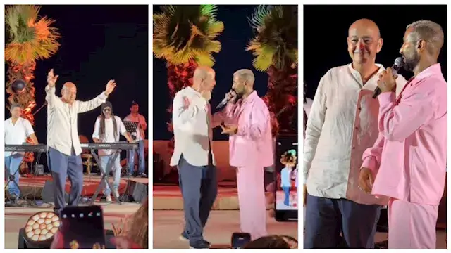 عمرو أديب يرقص مع أحمد سعد في...
