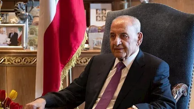 رئيس البرلمان اللبناني يشكر إيران ويحذر من تواصل الاعتداءات الإسرائيلية