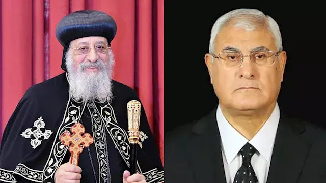 المستشار عدلي منصور يهنئ الباب...
