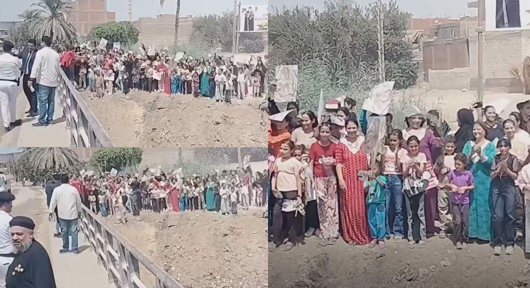 بالطبل وعلى مشارف القرية.. أهالي دير أبو حنس بالمنيا يستقبلون البابا تواضروس
