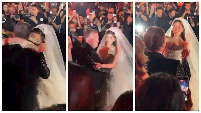 مشهد مؤثر يخطف القلوب.. باسل سماقية يرقص مع ابنته في حفل زفافها
