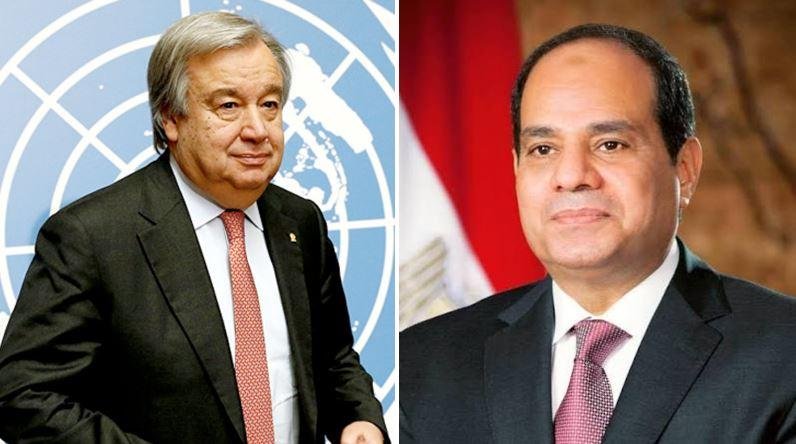 السيسي وجوتيريش يبحثان أزمات ا...