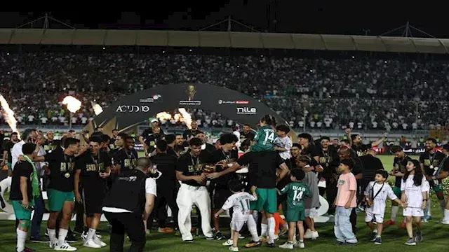 11 صورة لاحتفال لاعبي المصري ا...