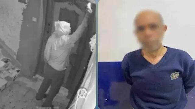 فيديو مرعب في بورسعيد.. زوج يشعل النار بباب شقة زوجته والسبب صادم