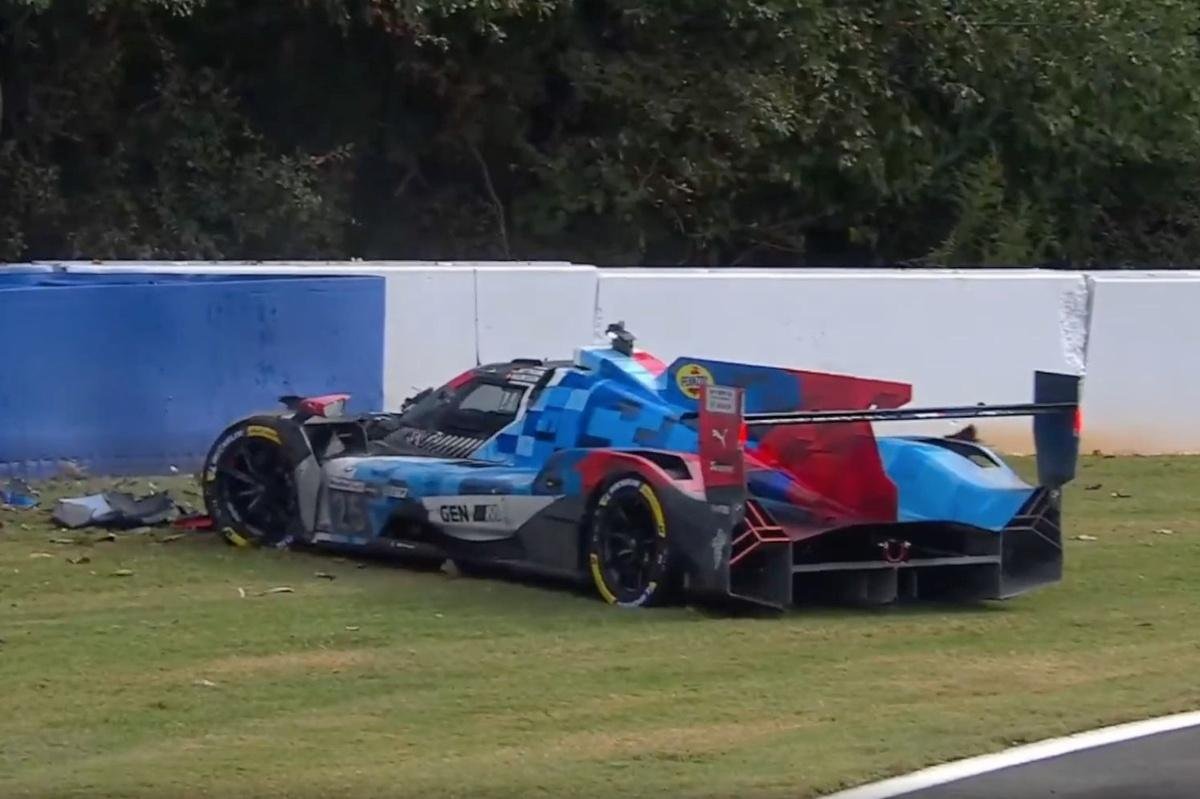 Kevin Magnussen out of Petit Le Mans after airborne crash with Alex Palou