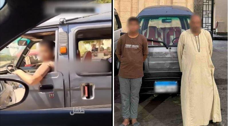 ضبط طالب ووالده لقيادته سيارة...