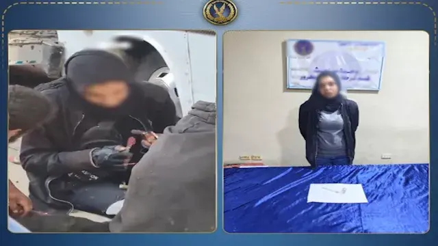 ضبط سيدة تتعاطى المخدرات بالطريق العام في الجيزة